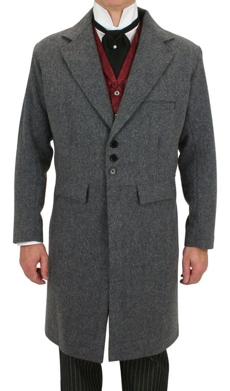 100% Wool Frock Coat - Gray
