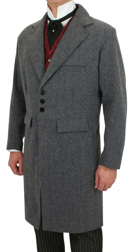 100% Wool Frock Coat - Gray