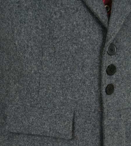 100% Wool Frock Coat - Gray