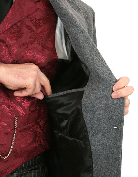 100% Wool Frock Coat - Gray