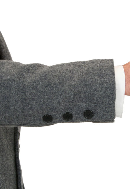 100% Wool Frock Coat - Gray