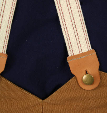 1860s Cotton X-Back Suspenders - Rust Stripe (Long)