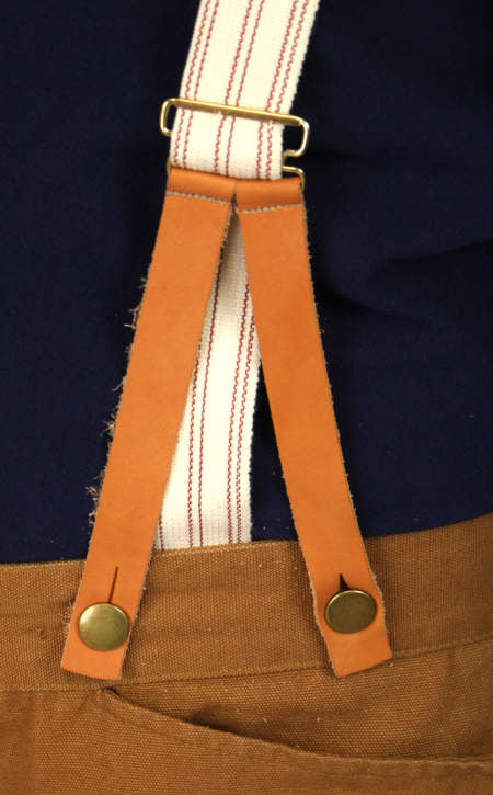 1860s Cotton X-Back Suspenders - Rust Stripe (Long)