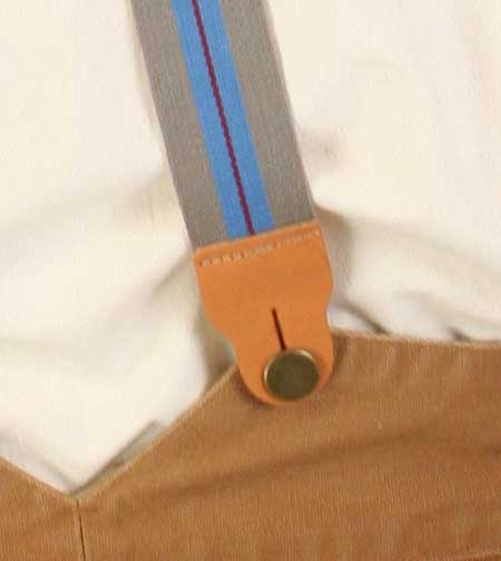 1860s Cotton X-Back Suspenders - Taupe Stripe (Long)