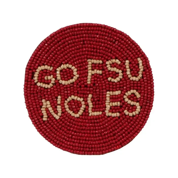 3" Beaded Go FSU Noles Button!