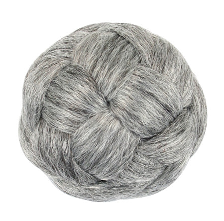 3.5" Braided Bun Wig - Dark Brown/Gray