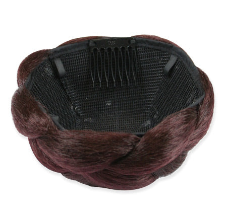 4.5" Braided Bun Wig - Dark Auburn