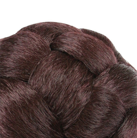 4.5" Braided Bun Wig - Dark Auburn