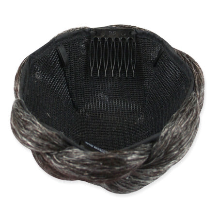 4.5" Braided Bun Wig - Dark Brown (10% Gray)