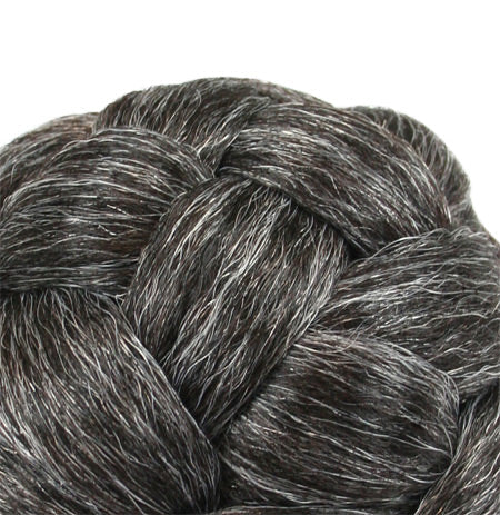 4.5" Braided Bun Wig - Dark Brown (10% Gray)