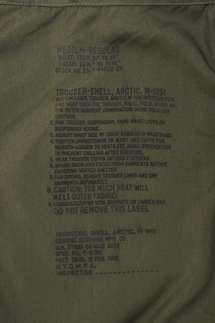 50's Deadstock US Army M-51 Arctic Trousers