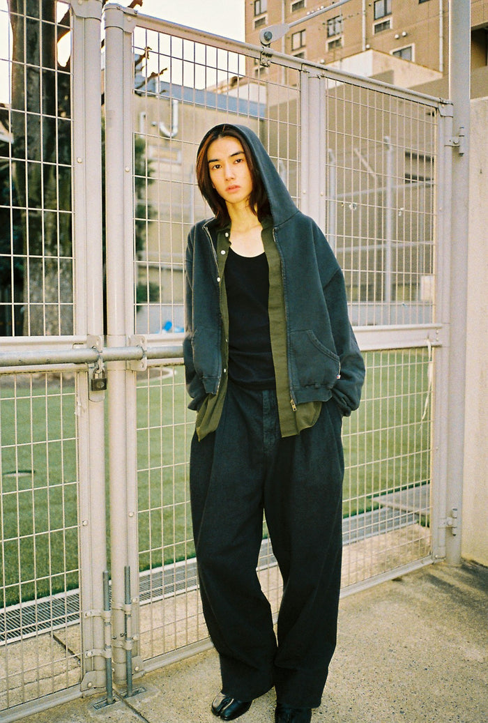60's Faded Zip Hoodie / Black