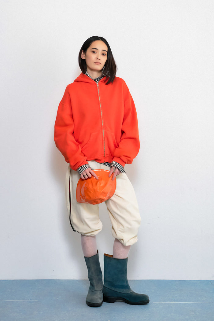 60's Faded Zip hoodie / Blaze Orange