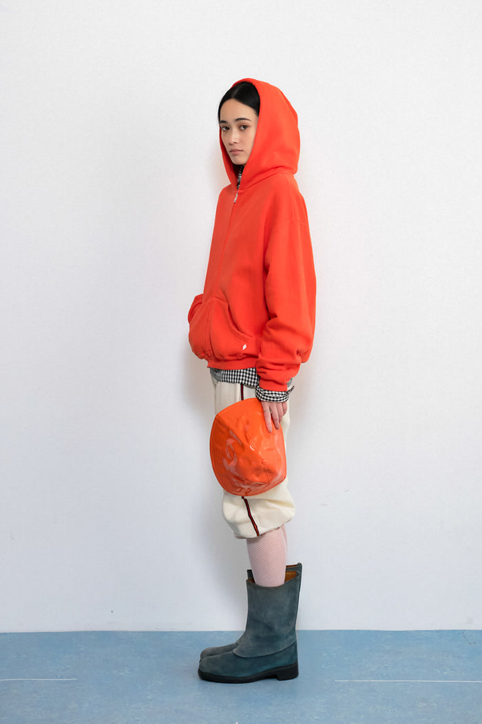 60's Faded Zip hoodie / Blaze Orange
