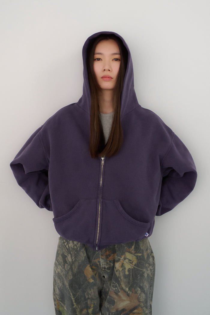 60's Faded Zip hoodie / Dusky Purple