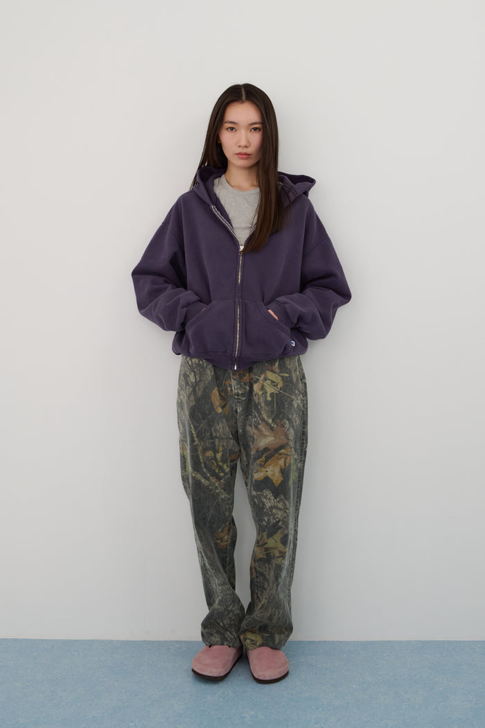 60's Faded Zip hoodie / Dusky Purple