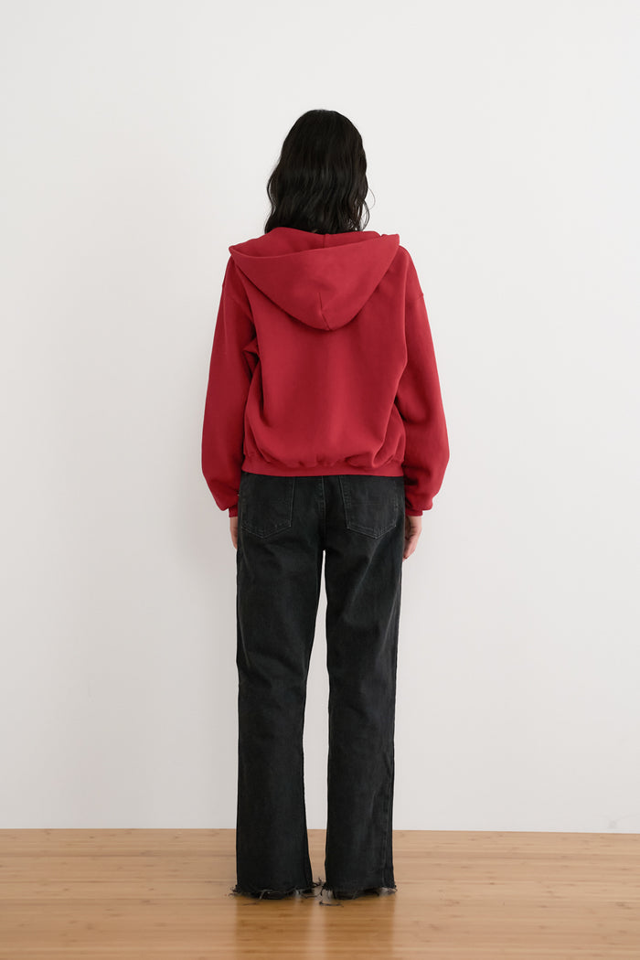 60's Faded Zip hoodie / Dusty Red