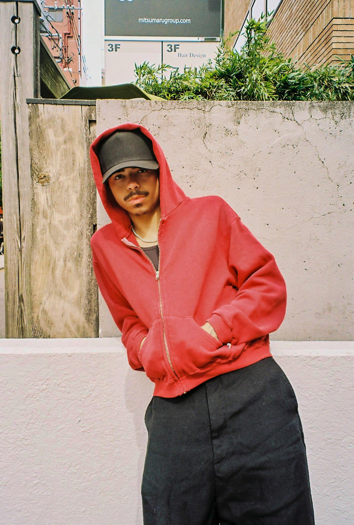 60's Faded Zip hoodie / Dusty Red