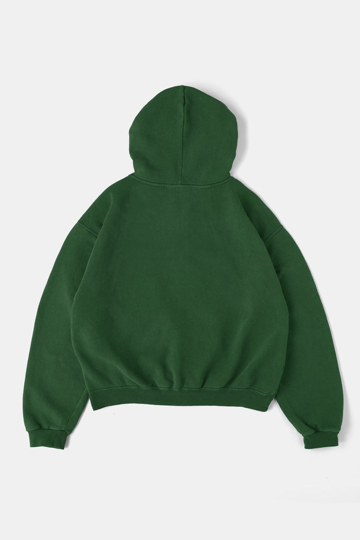 60's Faded Zip hoodie /  Forest Green