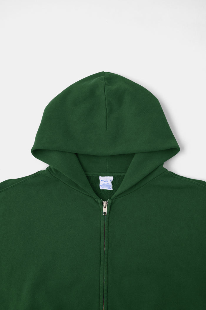 60's Faded Zip hoodie /  Forest Green