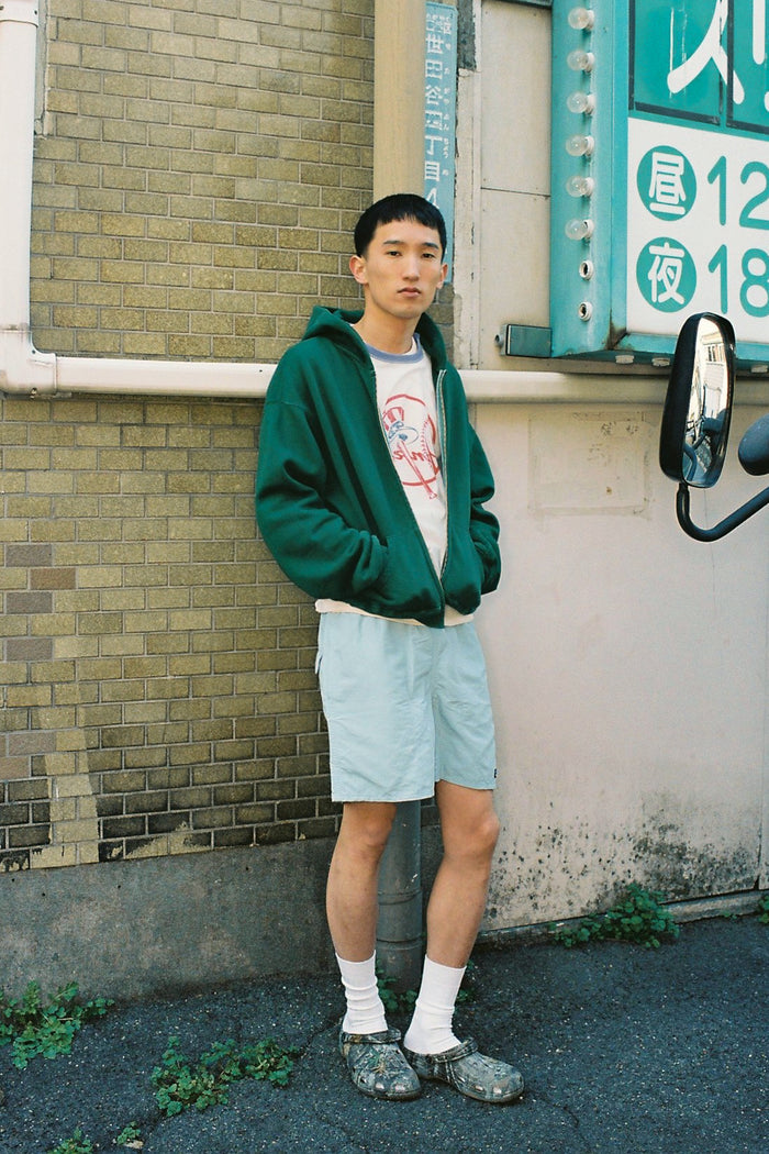 60's Faded Zip hoodie /  Forest Green
