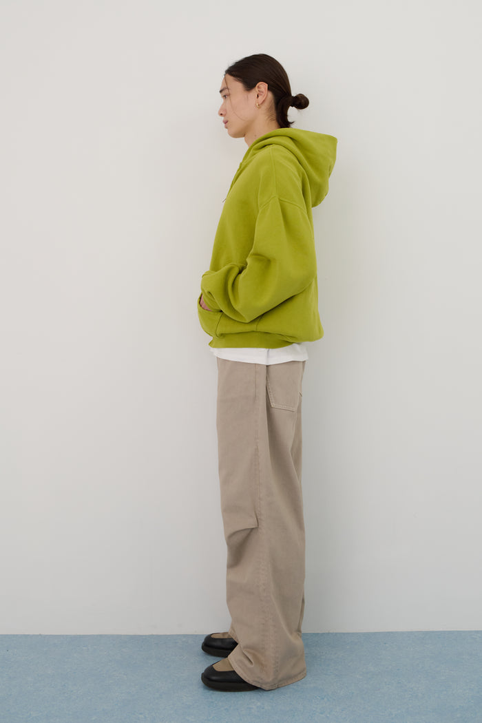 60's Faded Zip Hoodie / Lime