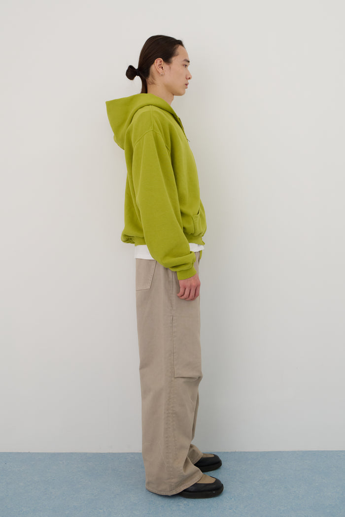 60's Faded Zip Hoodie / Lime