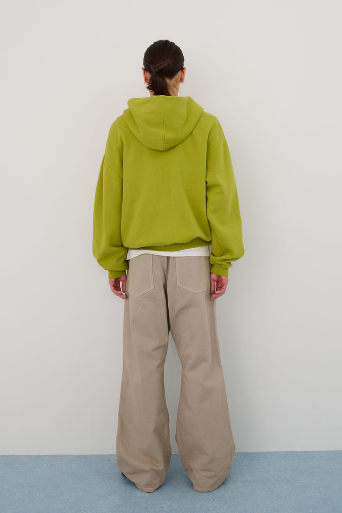 60's Faded Zip Hoodie / Lime