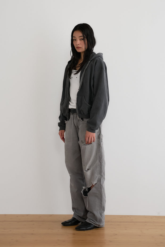 60's Faded Zip hoodie / Navy Gray