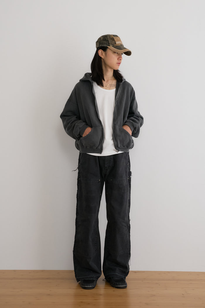 60's Faded Zip hoodie / Navy Gray