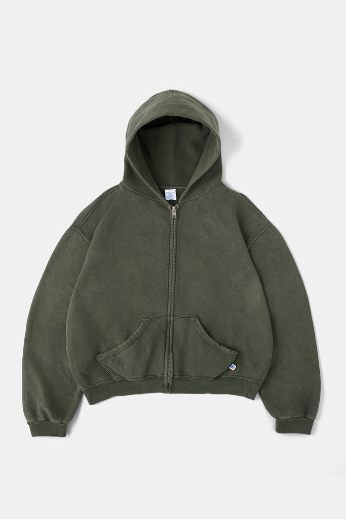 60's Faded Zip hoodie / Olive Gray