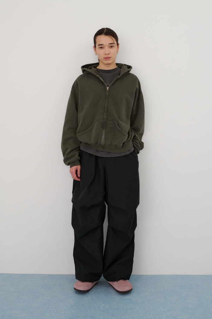 60's Faded Zip hoodie / Olive Gray