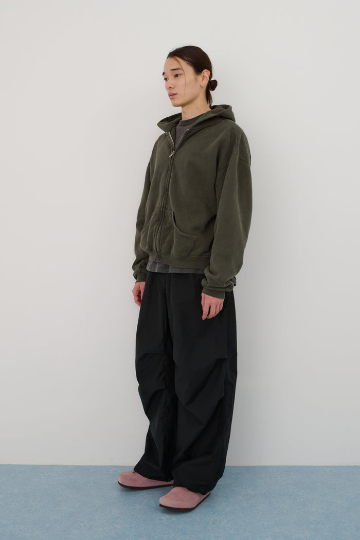 60's Faded Zip hoodie / Olive Gray