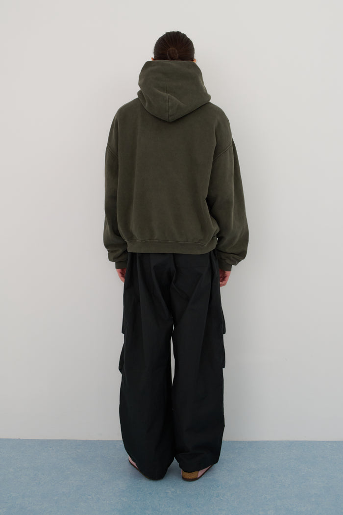60's Faded Zip hoodie / Olive Gray