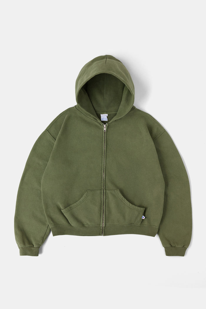 60's Faded Zip Hoodie / Olive