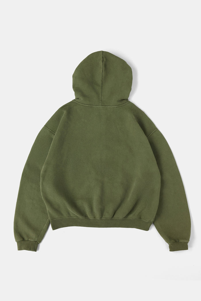 60's Faded Zip Hoodie / Olive