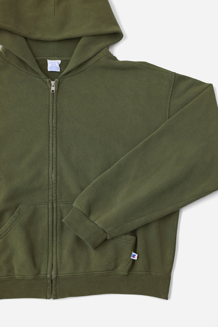 60's Faded Zip Hoodie / Olive