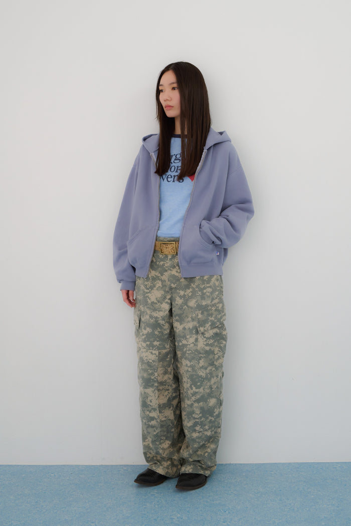 60's Faded Zip hoodie / Queen Blue