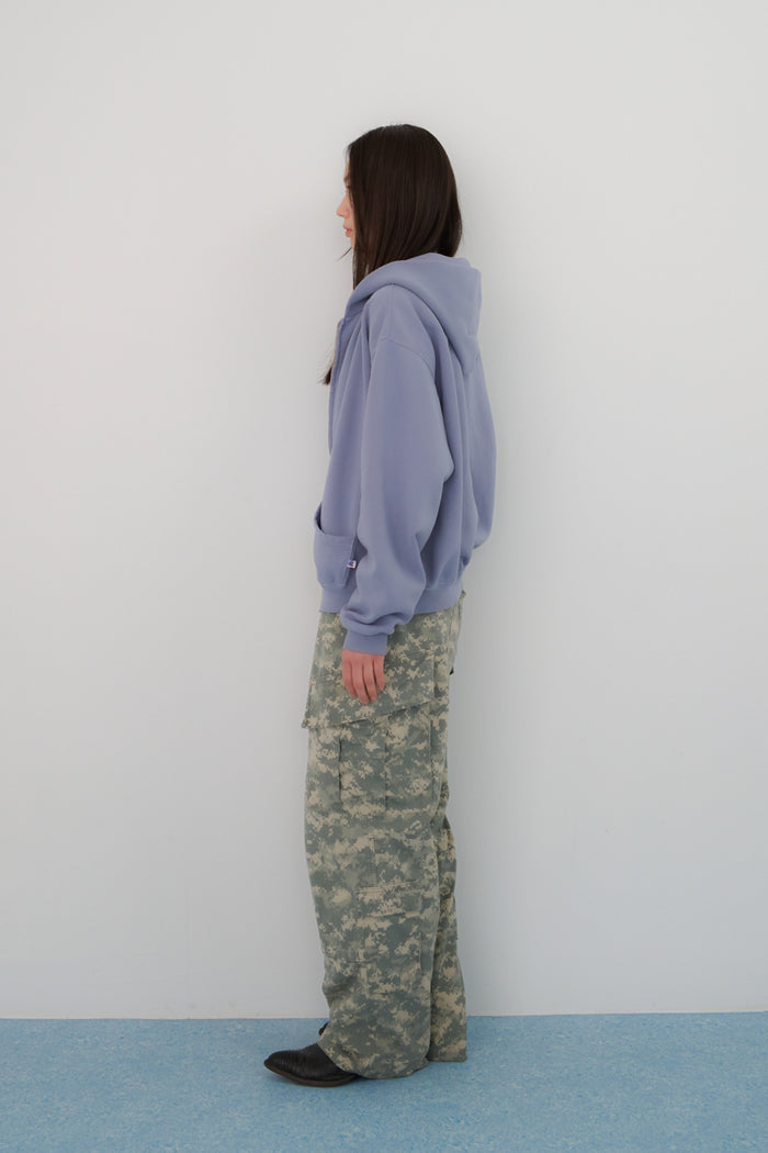 60's Faded Zip hoodie / Queen Blue