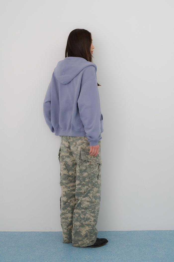 60's Faded Zip hoodie / Queen Blue