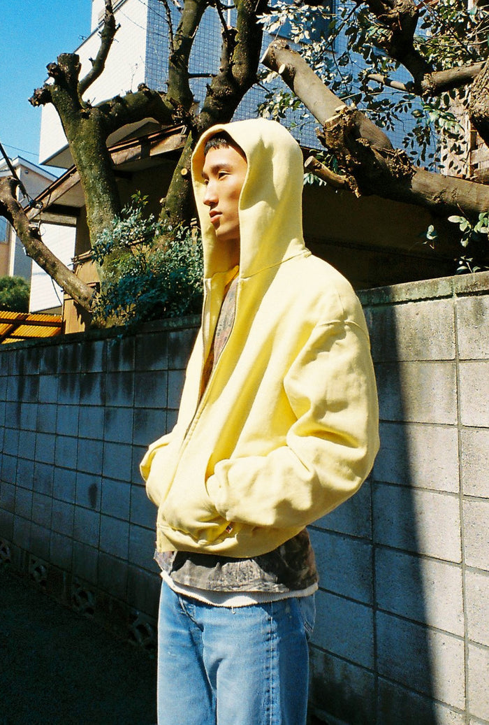 60's Faded Zip hoodie / Saffron Yellow
