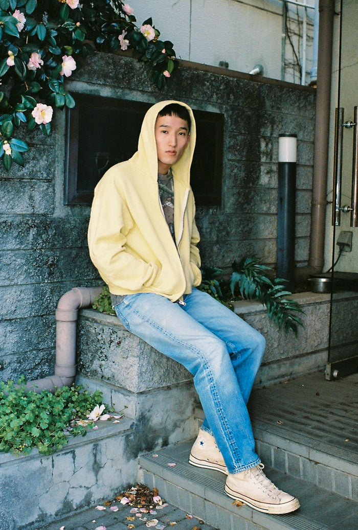 60's Faded Zip hoodie / Saffron Yellow