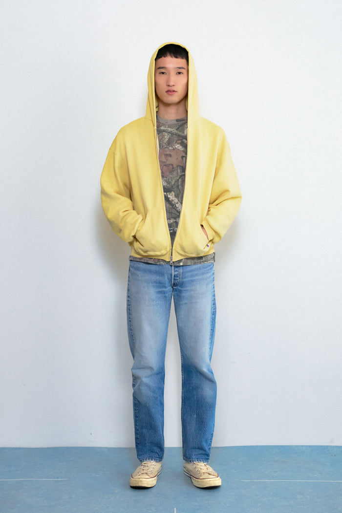 60's Faded Zip hoodie / Saffron Yellow