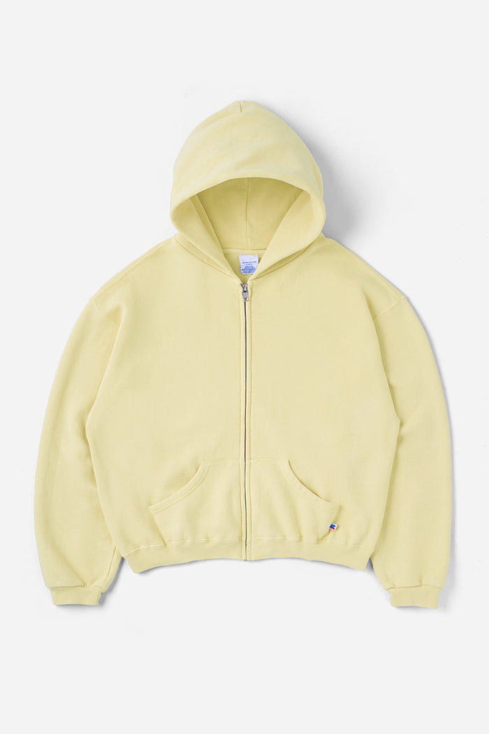 60's Faded Zip hoodie /  Soft Yellow