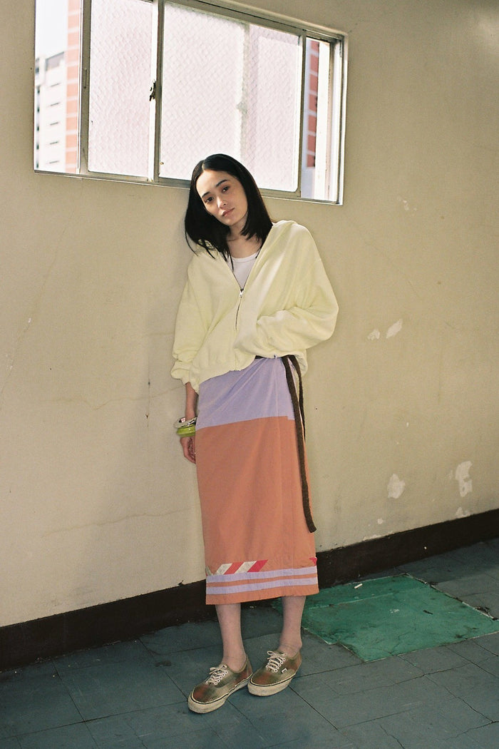 60's Faded Zip hoodie /  Soft Yellow