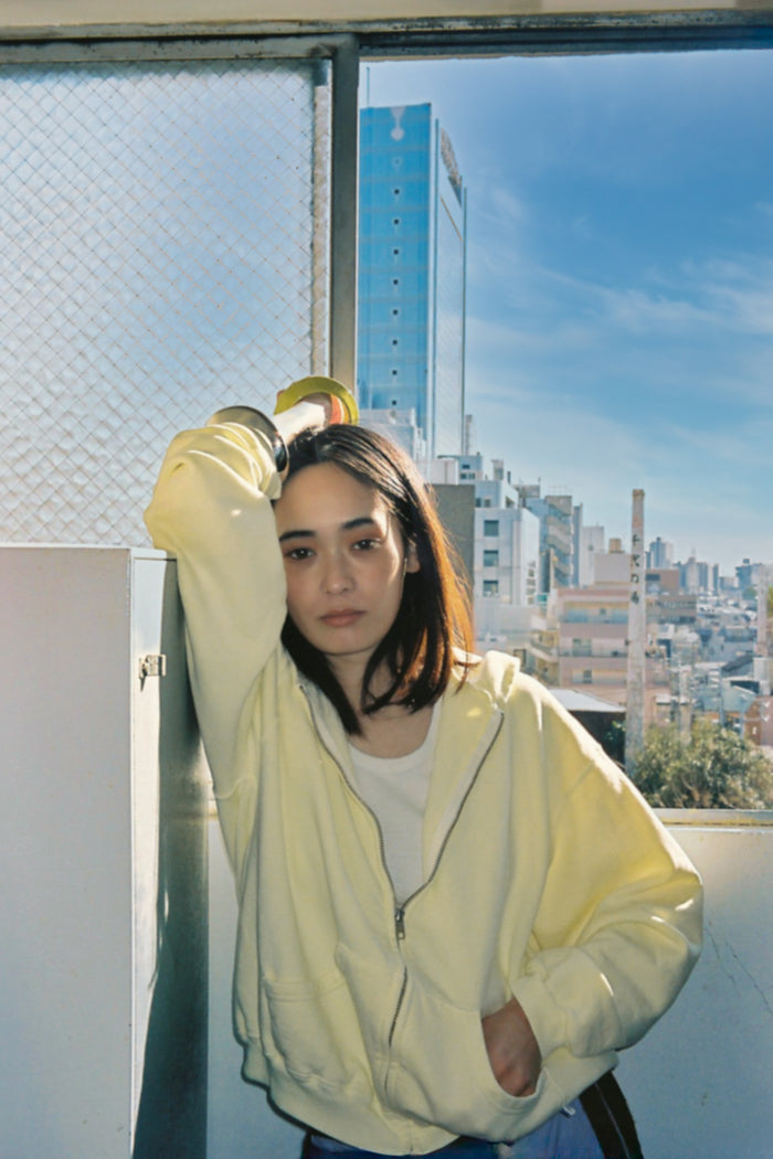 60's Faded Zip hoodie /  Soft Yellow