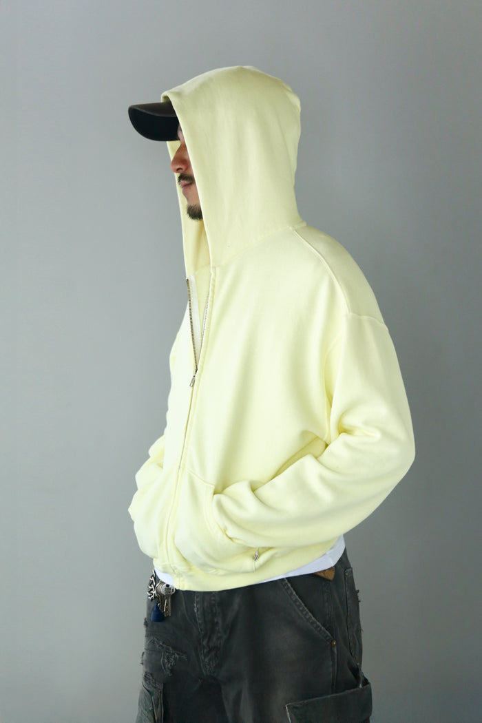 60's Faded Zip hoodie /  Soft Yellow