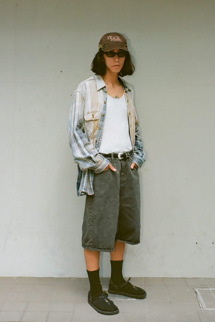 92' Loose-Fit Faded Shorts / Smoky Grey</mid-july>