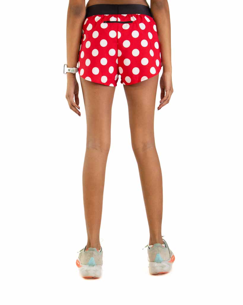 Women's Red Polka Dot 1.5" Split Shorts