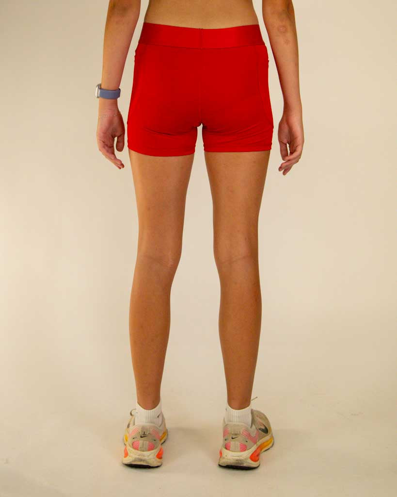 Women's Red 3" Compression Shorts